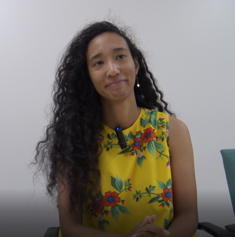 A still image of Jessica Cairo during her oral history interview on August 5, 2019