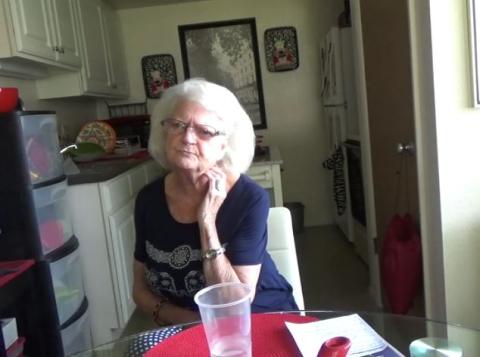 An image of Joyce Cotton in her home, on August 1, 2017