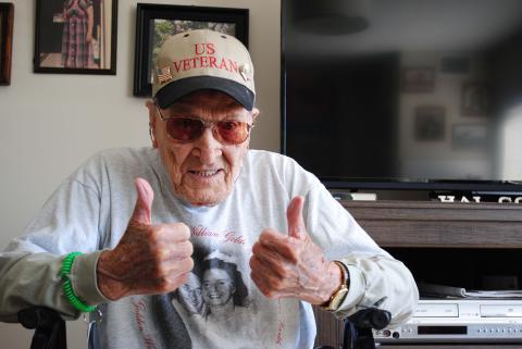 An image of Harold Golde in his home, on August 24, 2017