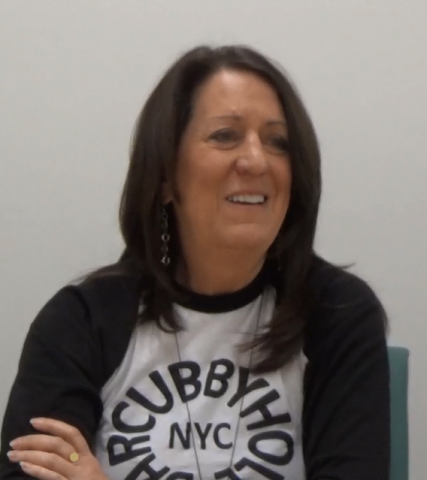 A still image of Kate Kendell during her oral history interview on December 17, 2019