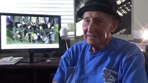 An image of Robert Van Velkinburgh sitting in his home on August 28, 2017.  