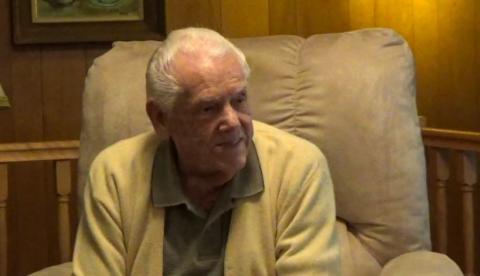 An image of Jim Favero sitting in his home, on October 25, 2016