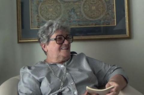 An image of JoAnn Taylor sitting in her home on August 30, 2017